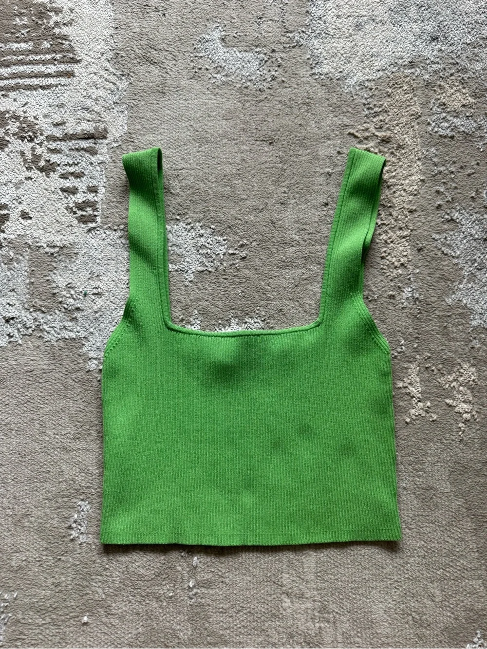 Zara Neon Green Ribbed Tank - Picture 2 of 4